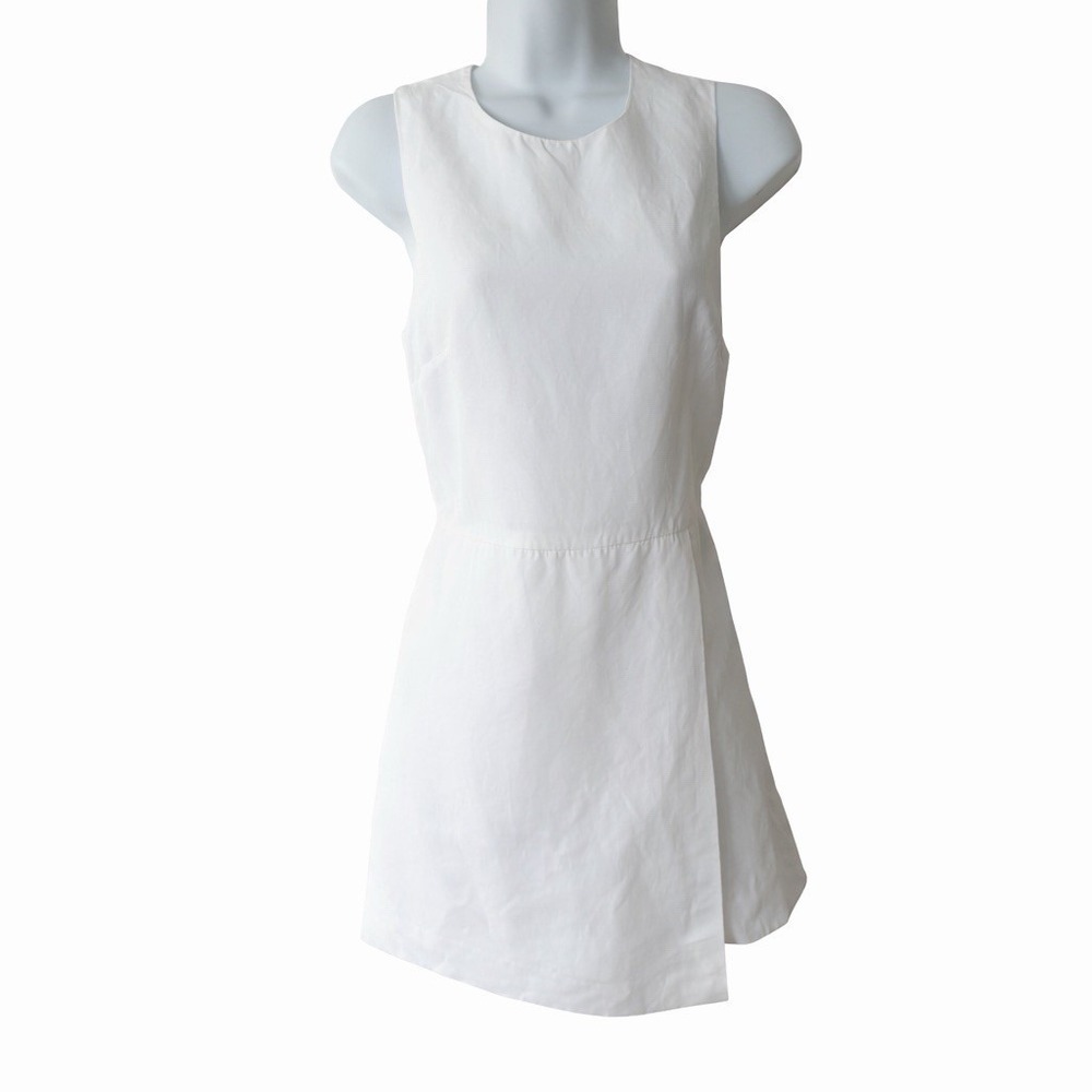 Club Monaco White‎ Minimalist Linen Blend Skort Romper Sleeveless A-line Women S